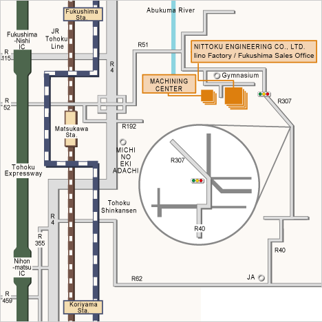 Fukushima Factory, Towa Factory MAP