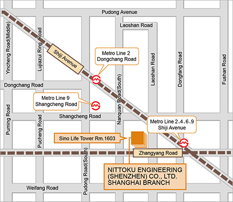 Nittoku Engineering Co., Ltd. Shanghai Branch MAP