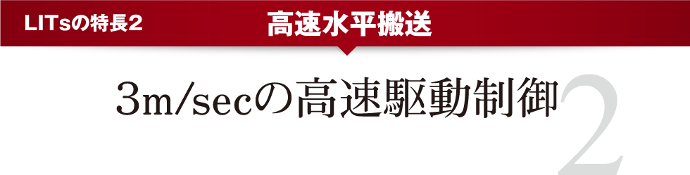 LITsの特徴２　高速水平搬送